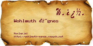 Wohlmuth Ágnes névjegykártya