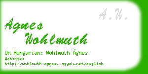 agnes wohlmuth business card